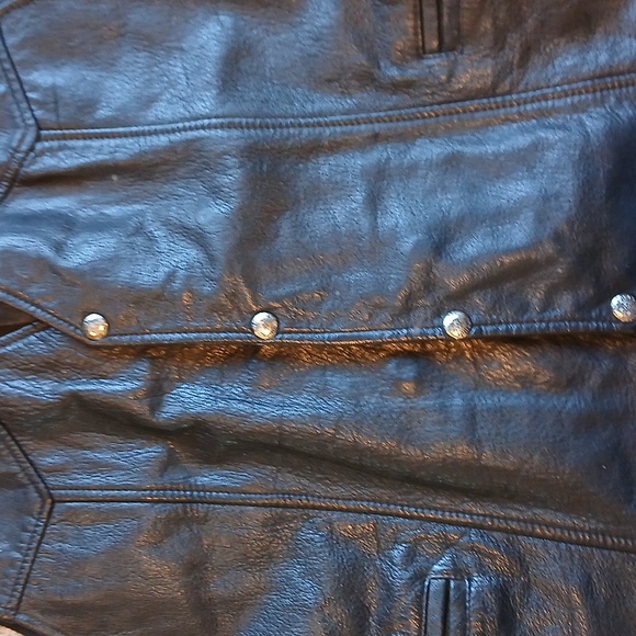 Vintage Camel Leather Biker Vest Lg - Picture 4 of 5